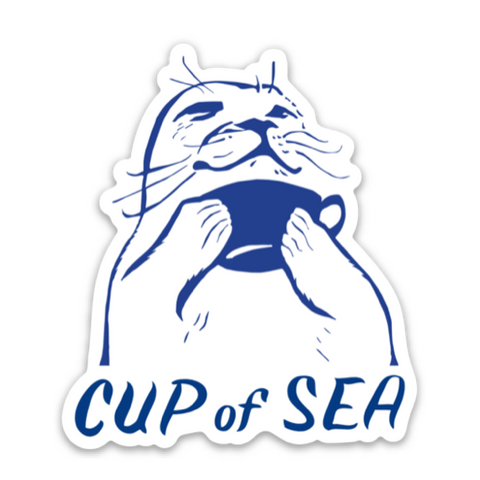 Cup of Sea Harbor Seal Sticker